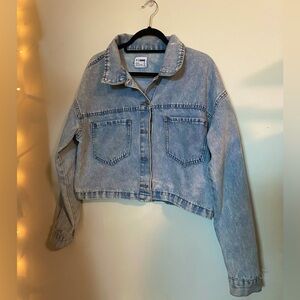 Large Denim/Jean Jacket, cropped fit, faded wash, brand new